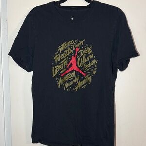 Jordan Black Tee with Red and Gold Graphic